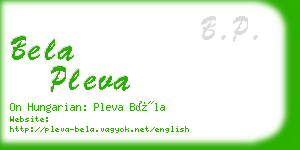 bela pleva business card